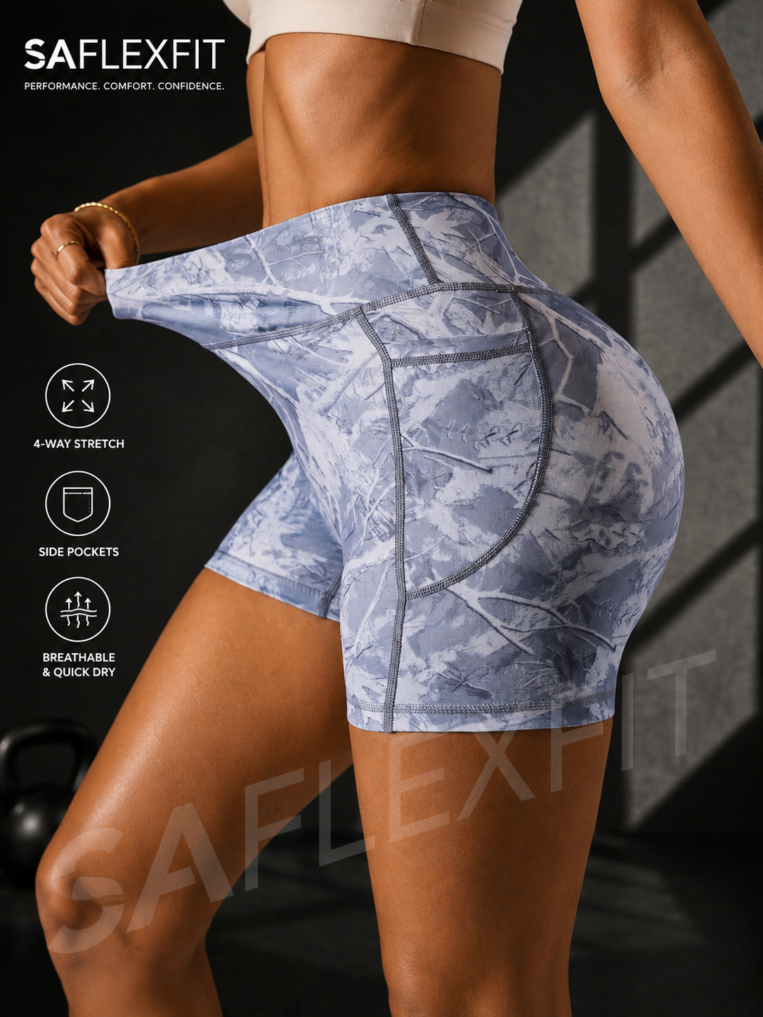 Tight Fit Sports Shorts Yoga With Pocket