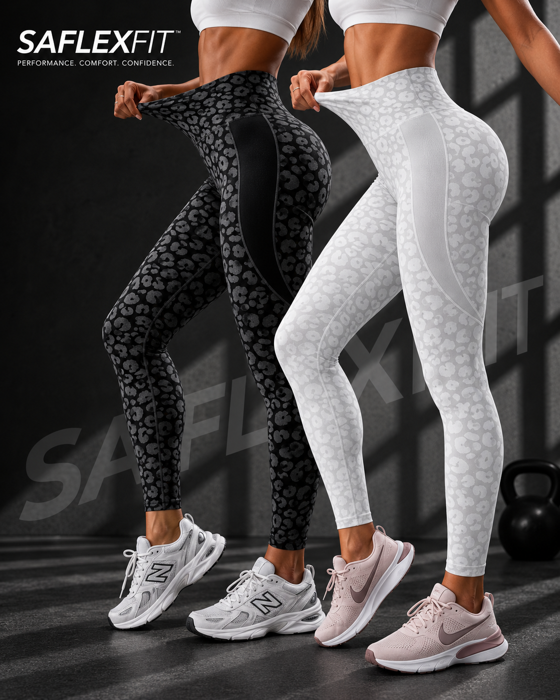 2pcs Seamless High-Waist Textured Sports Leggings